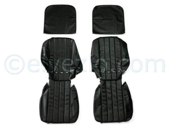 Front And Rear Seats Covers And Folding Top Cover In Alfa Vinyl for Alfa Romeo 2600 Spider Touring. Soft-Top Cover With 15 TENAX Fasteners Included. A0113