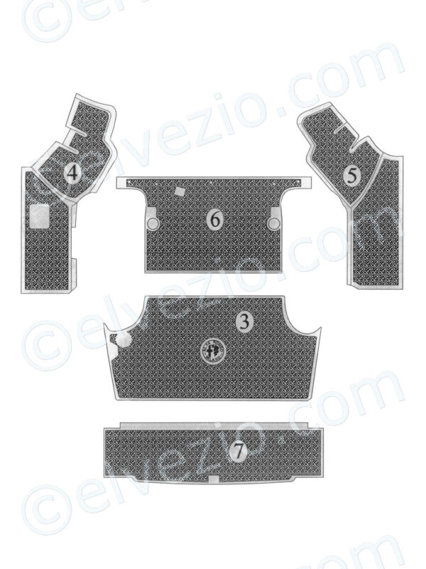 Serie tappeti bauliera colore grigio