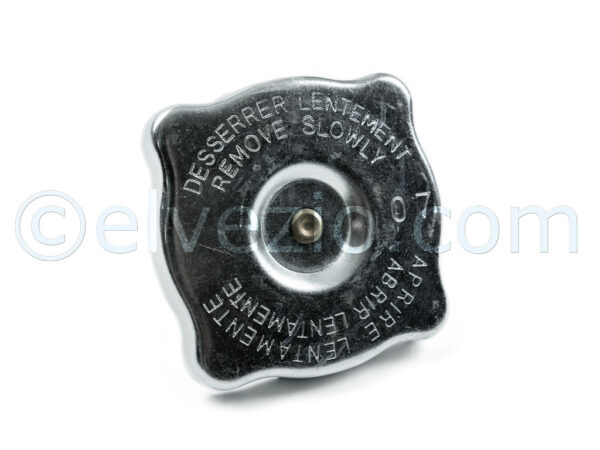 Radiator Cap 0,7 Bar for Fiat 600, 600 Multipla, 850 Berlina and Special, 850 Coupè, 850 Spider, 124 Berlina and Special, 127, 131, 132, Lancia Beta and Autobianchi A112.