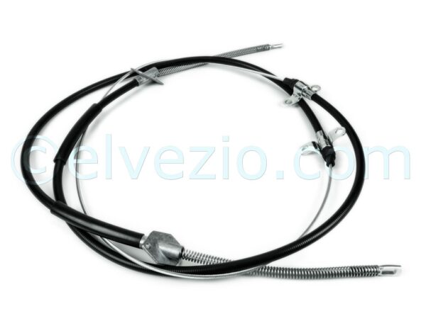 Cavo Freno A Mano per Fiat 1100 D e 1100 Special fino al 1965. Misura Guaina 860 + 860 mm. Misura Cavo 3130 mm. Rif. O.E. 4052933