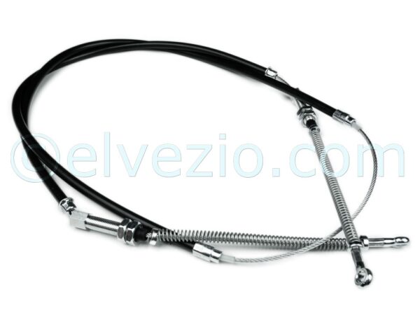 Handbrake Cable for Fiat 126 Bis. Sheath Size 735 +735 mm. Cable Size 2360 mm. Rif. O.E. 4345508