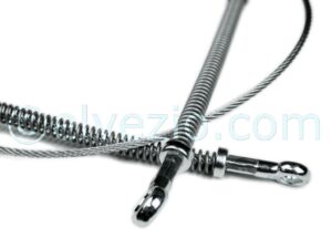 Handbrake Cable for Fiat 126 Bis. Sheath Size 735 +735 mm. Cable Size 2360 mm. Rif. O.E. 4345508
